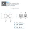 Jesco ML5 2Light LED Modulinear Recessed 120V 24W Adjustable Color Temperature BK ML5-2-112M-SW5-BK